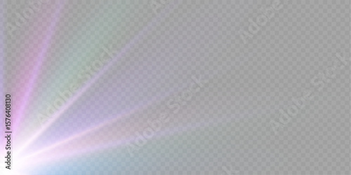Png crystal star. Crystal ray light, sun shines PNG rainbow red yellow and blue color. Optical fire light effect. Png sparkle shine. Vector lens glare leakage glare reflection effect. Sunlight 
