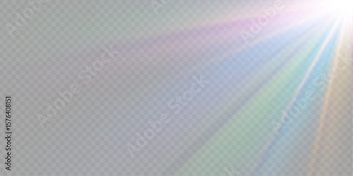 Png glowing diamond prism with rainbow light sparkle shine burst and crystal beam effect lens flare bokeh colorful background optical magic glare refraction 