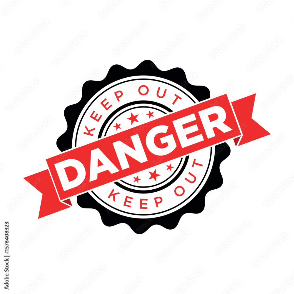 Obraz premium Danger Letter Rubber Stamp Template Design