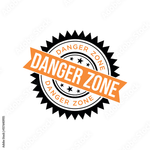 Danger Zone Letter Rubber Stamp Template Design