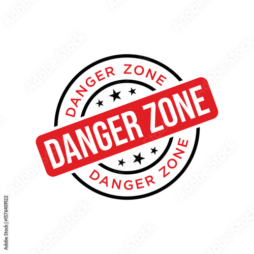 Danger Zone Letter Rubber Stamp Template Design