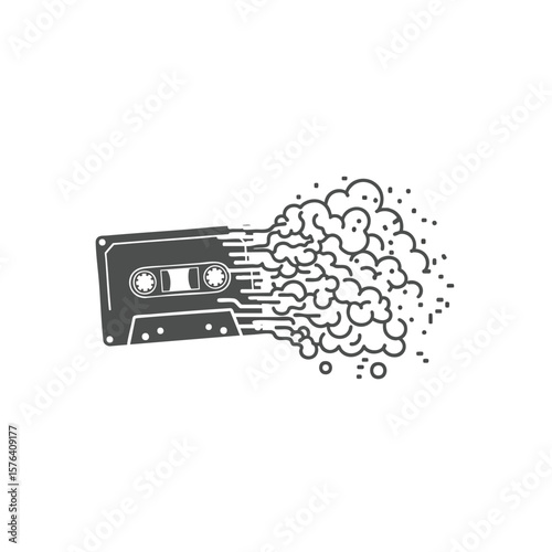 Canvas Print Retro Audio Cassette Dissolves