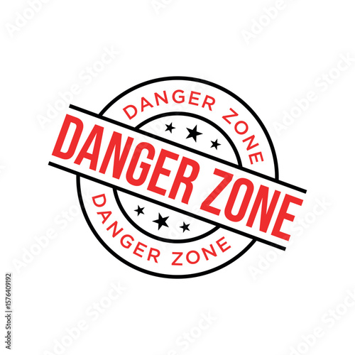 Danger Zone Letter Rubber Stamp Template Design