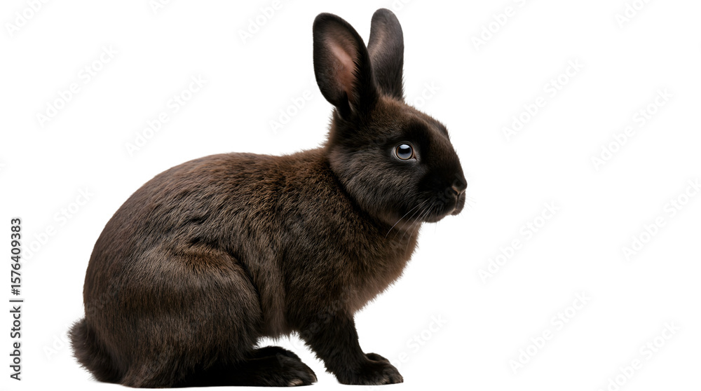Obraz premium Dark Chocolate Rabbit A Striking Portrait of a Domesticated Bunny