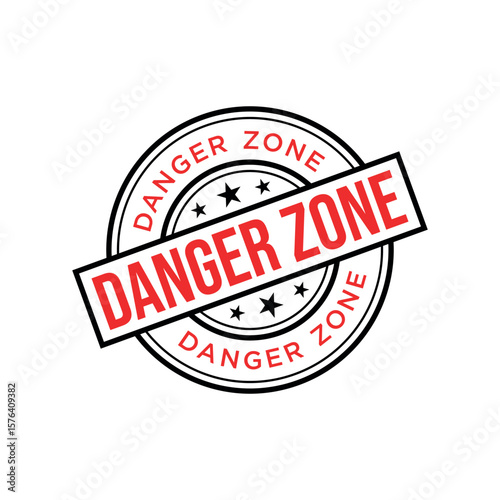 Danger Zone Letter Rubber Stamp Template Design