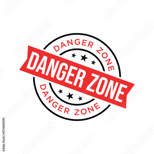 Danger Zone Letter Rubber Stamp Template Design