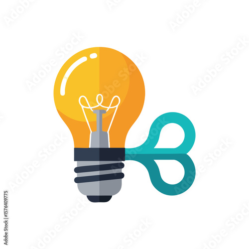 Empowering Creative Concepts. A bright illuminated bulb with a winding key visualizes the activation of innovation and brilliant insights. It embodies the spark of fresh thinking.