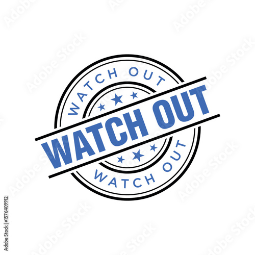 Watch Out Letter Rubber Stamp Template Design