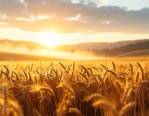 wheat field at sunset