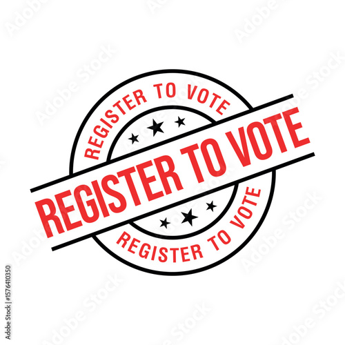 Register to Vote Letter Rubber Stamp Template Design