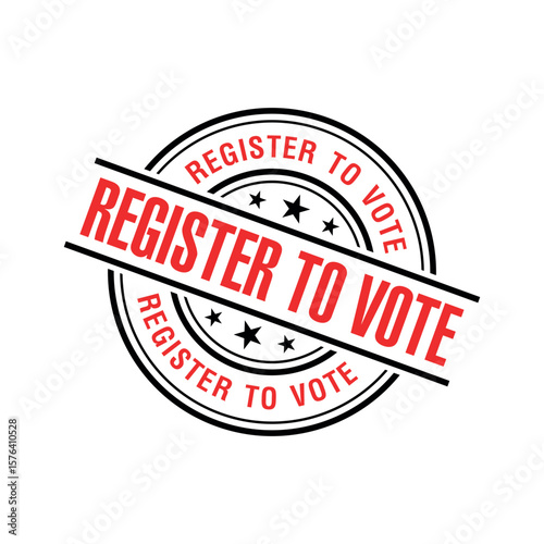 Register to Vote Letter Rubber Stamp Template Design