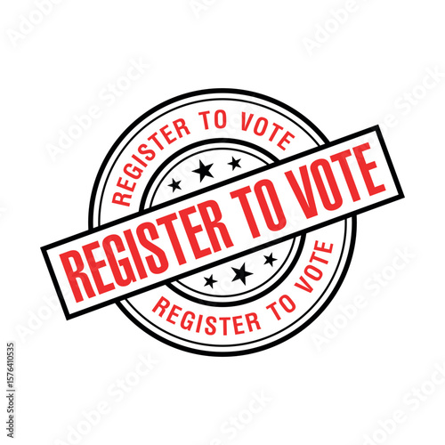Register to Vote Letter Rubber Stamp Template Design