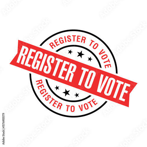 Register to Vote Letter Rubber Stamp Template Design