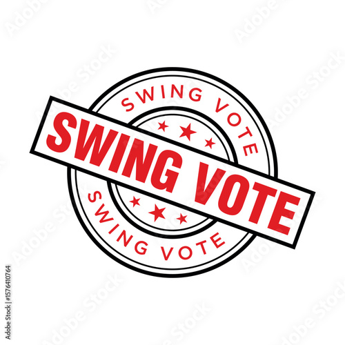 Swing Vote Letter Rubber Stamp Template Design