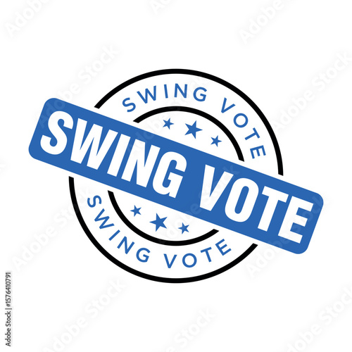 Swing Vote Letter Rubber Stamp Template Design