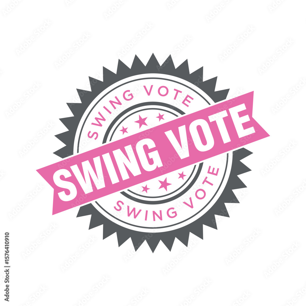 Obraz premium Swing Vote Letter Rubber Stamp Template Design