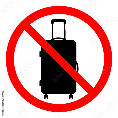 No oversized baggage or suitcase sign icon vector