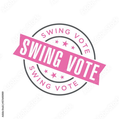 Swing Vote Letter Rubber Stamp Template Design