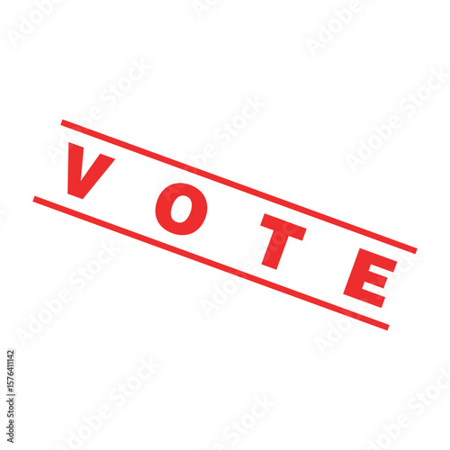 Vote Letter Rubber Stamp Template Design