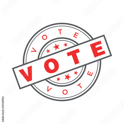 Vote Letter Rubber Stamp Template Design
