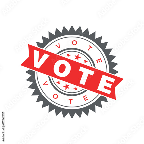 Vote Letter Rubber Stamp Template Design