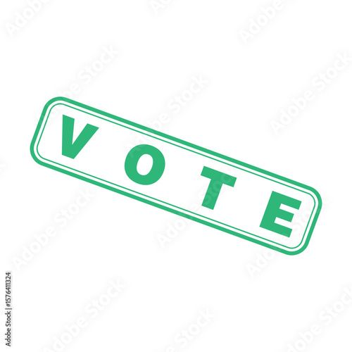 Vote Letter Rubber Stamp Template Design