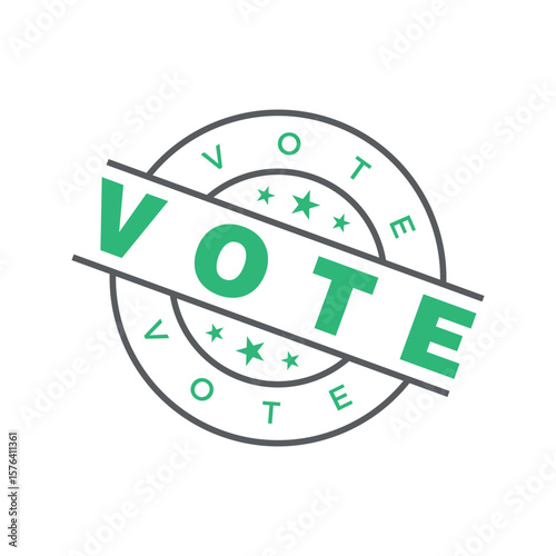 Vote Letter Rubber Stamp Template Design