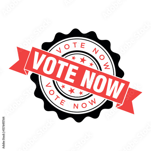 Vote Now Letter Rubber Stamp Template Design