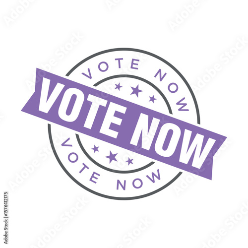 Vote Now Letter Rubber Stamp Template Design