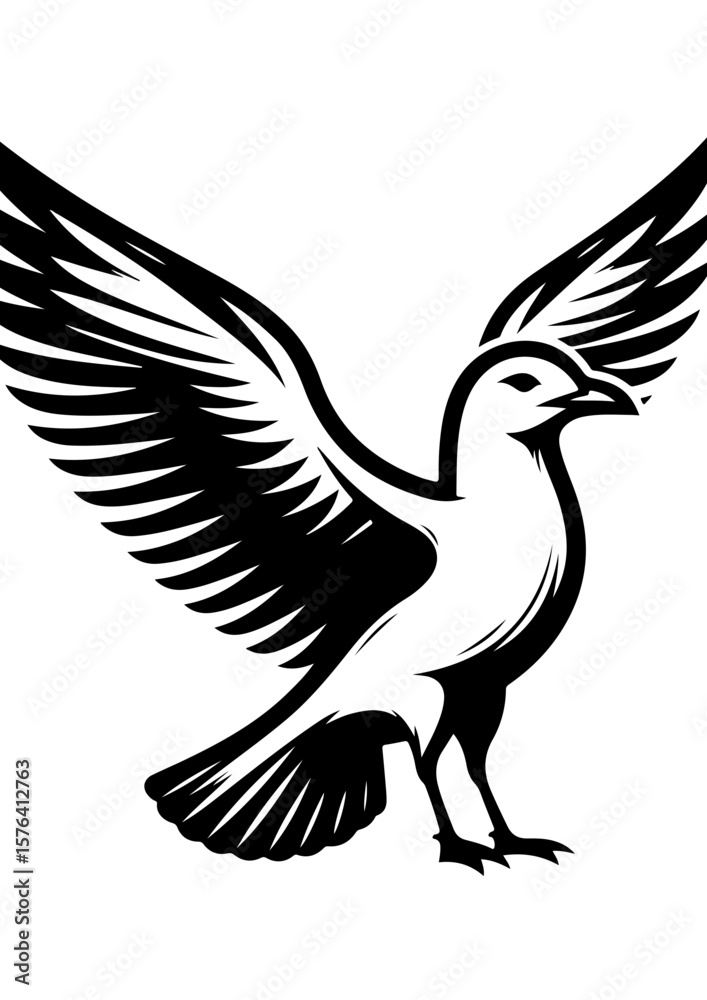 Obraz premium Seagull in flight with outstretched wings, a symbol of coastal freedom