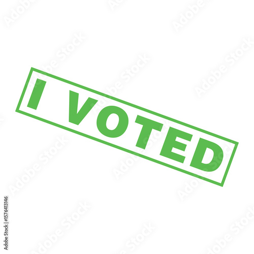 I Voted Letter Rubber Stamp Template Design