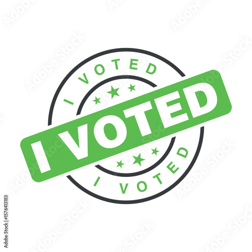 I Voted Letter Rubber Stamp Template Design