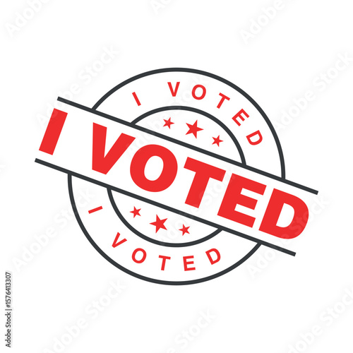 I Voted Letter Rubber Stamp Template Design