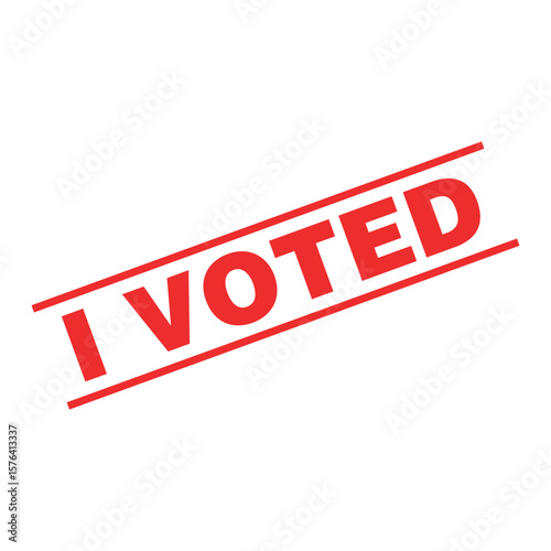 I Voted Letter Rubber Stamp Template Design