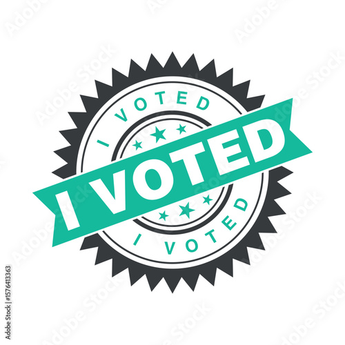 I Voted Letter Rubber Stamp Template Design