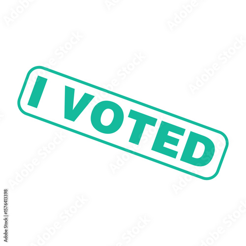 I Voted Letter Rubber Stamp Template Design