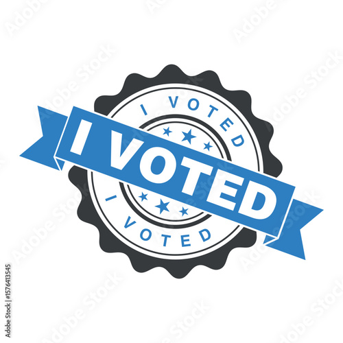 I Voted Letter Rubber Stamp Template Design