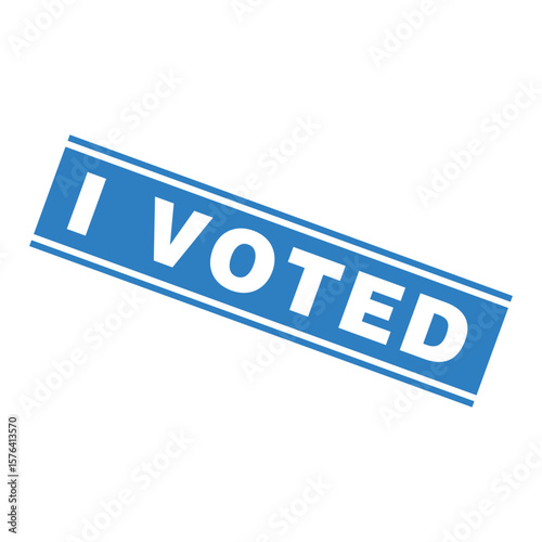 I Voted Letter Rubber Stamp Template Design