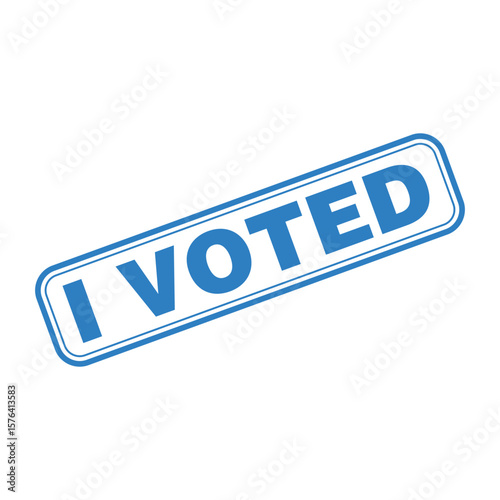 I Voted Letter Rubber Stamp Template Design