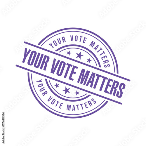 Your Vote Matters Letter Rubber Stamp Template Design