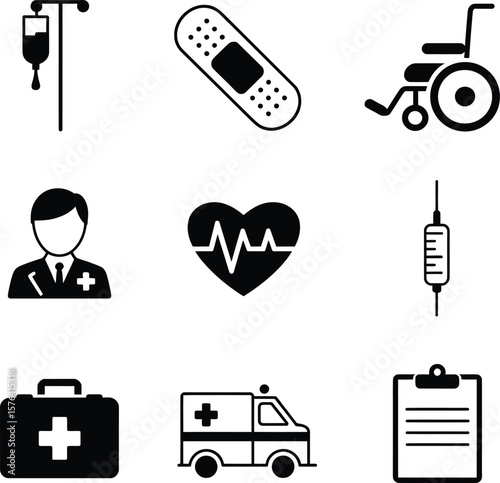 Medical Icons Set Healthcare Symbols Vector