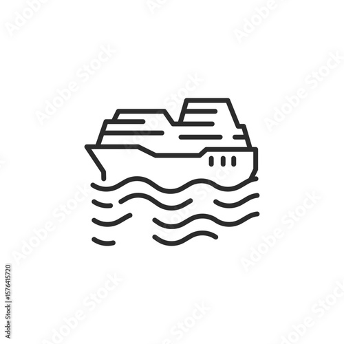 Cruiseship icon. Simple cruiseship icon for social media app and web design. Vector illustration