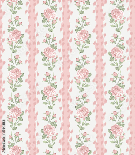 The motif features a beautiful and delicate floral pattern, adding an elegant and natural look. Perfect for wallpaper, fabric design, wrapping paper, surface textures, digital paper.