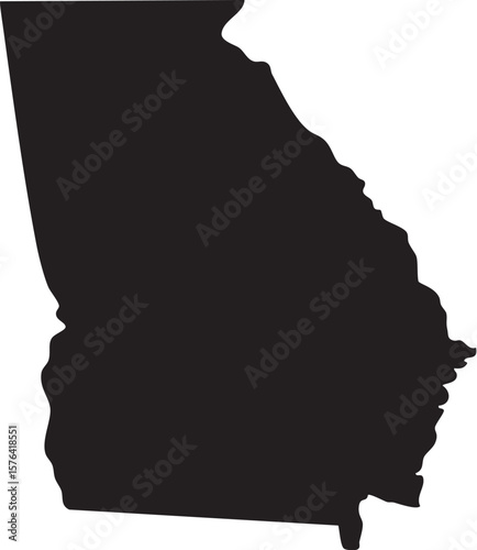 Georgia US State Vector Map High Detailed 