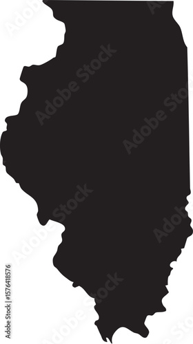 Illinois Vector Map High Detailed 