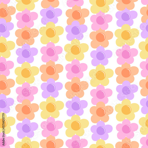 bright floral seamless pattern. Vector Illustration for printing, backgrounds, covers and packaging. Image can be used for greeting cards, posters, stickers and textile. Isolated on white background.