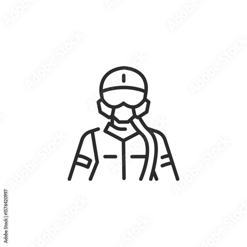 Fighter pilot icon. Simple fighter pilot icon for social media app and web design. Vector illustration