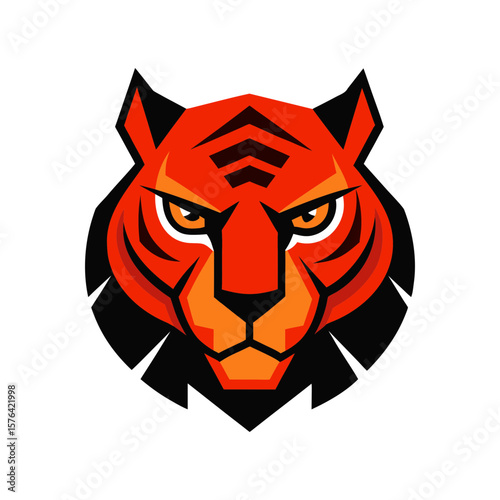 Wallpaper Mural Cyberpunk tiger head with futuristic design Line Art Vector illustration Torontodigital.ca