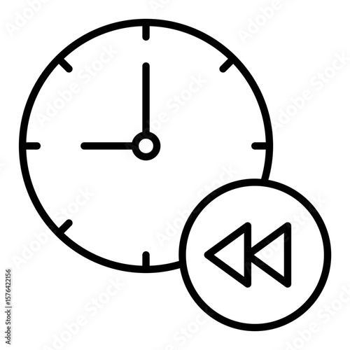 clock fast backward line icon
