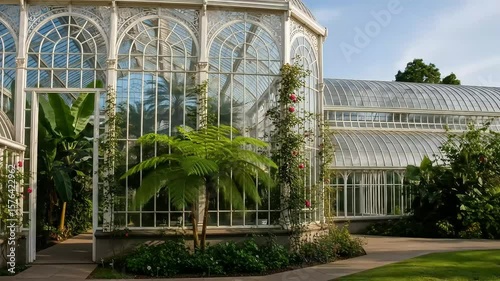 Wallpaper Mural Victorian greenhouse plants sunny day garden path Torontodigital.ca